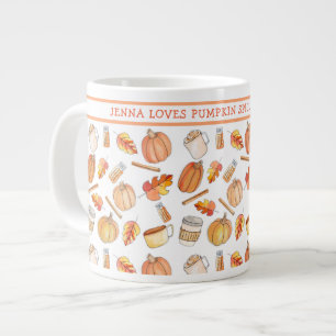 Caneca De Café Grande Queda Whimsl Pumpkin Spice Mug