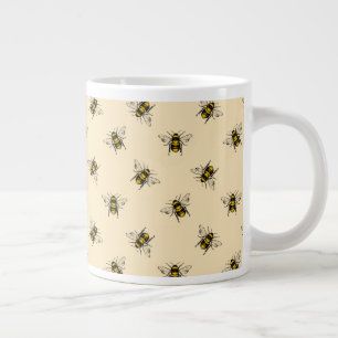 Caneca De Café Grande Queen Bee Pattern