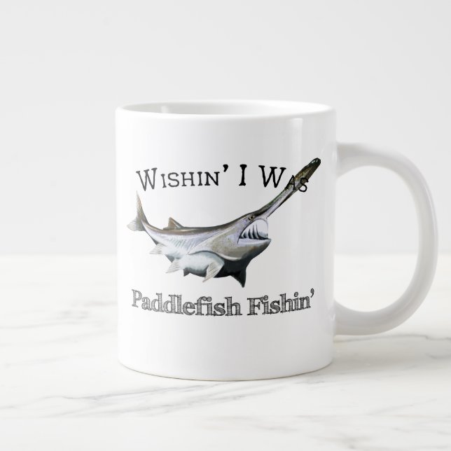 Caneca De Café Grande Queria Que Eu Fosse Paddlefish Fishin (Direita)