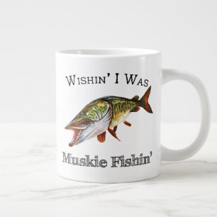 Caneca De Café Grande Queria Ser Muskie Fishin