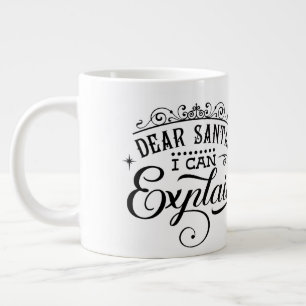 Caneca De Café Grande Querido Papai Noel, Posso Explicar/Cota de Natal /