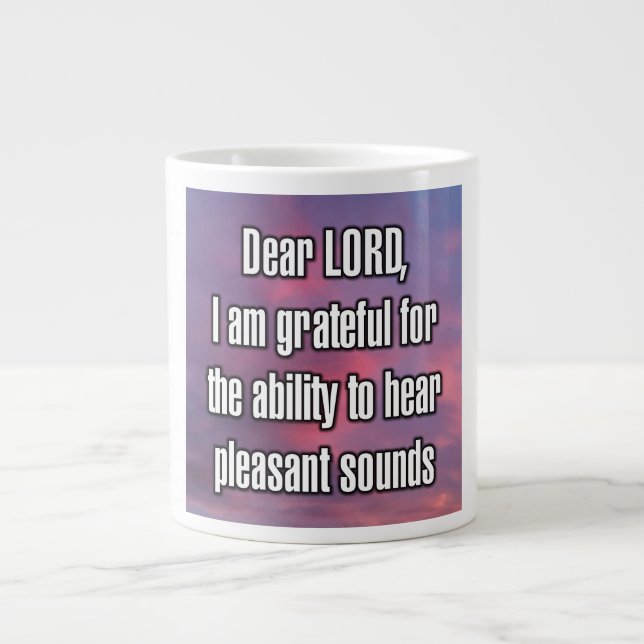 Caneca De Café Grande Querido SENHOR, sou grato pela capacidade de... Ca (Frente)