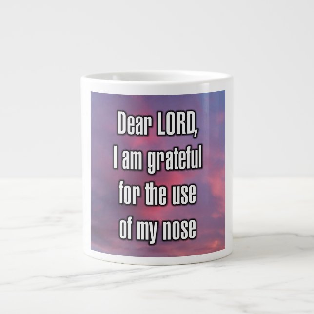 Caneca De Café Grande Querido SENHOR, sou grato pelo uso da minha... Can (Frente)