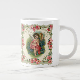 Caneca De Café Grande Querubim Vitoriano do Dia dos Namorados Antigo no