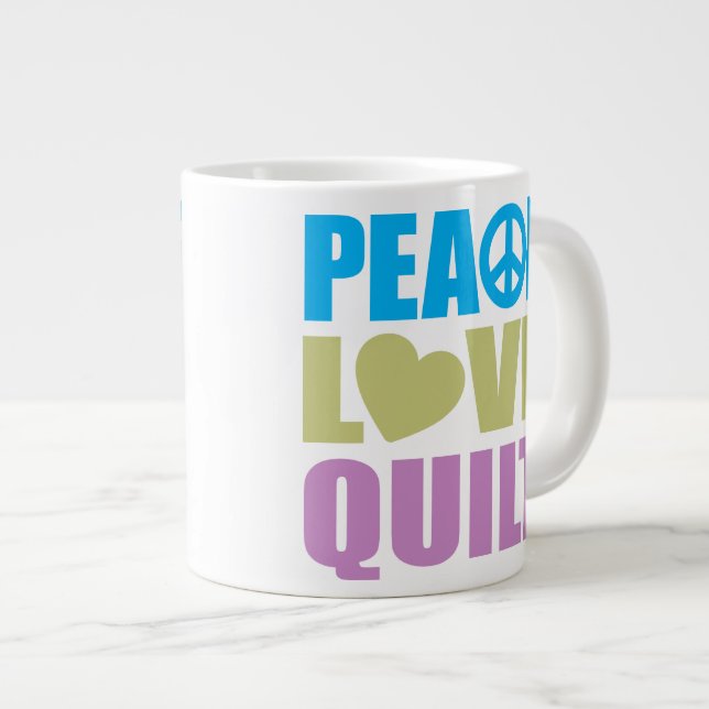 Caneca De Café Grande Quilt de Amor pela Paz (Frente Esquerda)