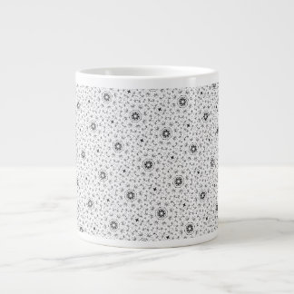 Caneca De Café Grande rabisco de abstrato do Maacah001 B&W