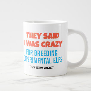 Caneca De Café Grande Raça de Gato Personalizada Experimental Elf Sphy