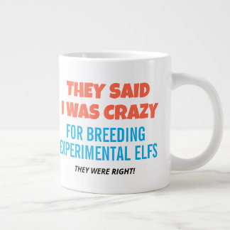 Caneca De Café Grande Raça de Gato Personalizada | Experimental Elf Sphy