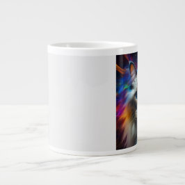 Caneca De Café Grande Raça de gato Ragdoll Fundo de explosão de cores