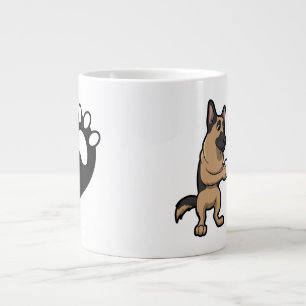 Caneca De Café Grande Raça E Café De Cães german shepherd De Manhã