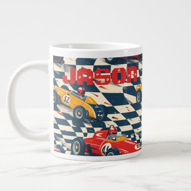 Caneca De Café Grande Race Car Themed Coffee Mug (Esquerda)