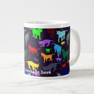 Caneca De Café Grande Rainbow Dogs