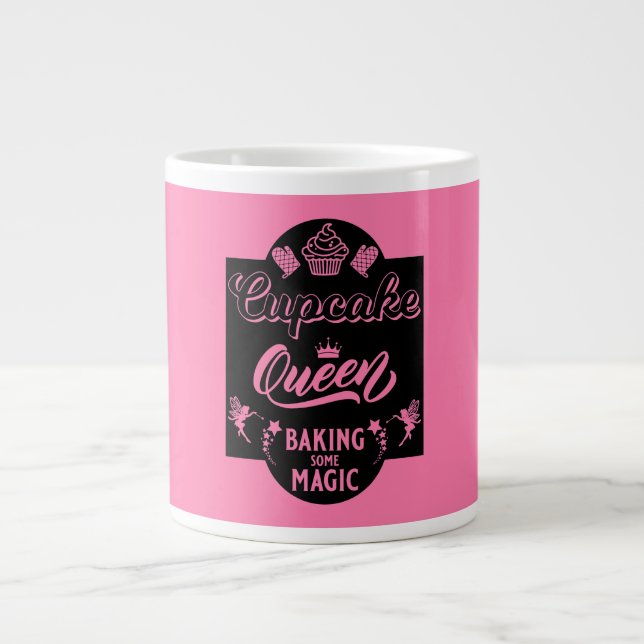 Caneca De Café Grande Rainha cupcake (Frente)