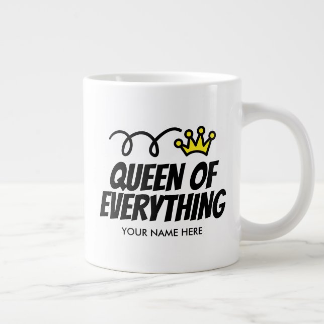 Caneca De Café Grande Rainha de Tudo caneca extra grande presente (Direita)