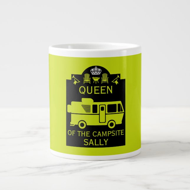 Caneca De Café Grande Rainha Do Campsite (Frente)