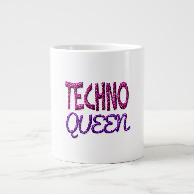 Caneca De Café Grande Rainha Techno (Frente)