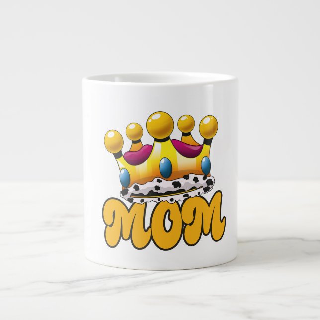 Caneca De Café Grande Rainhas mães coroa (Frente)