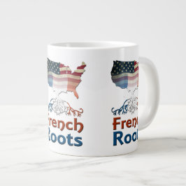 Caneca De Café Grande Raízes Francesas Americanas