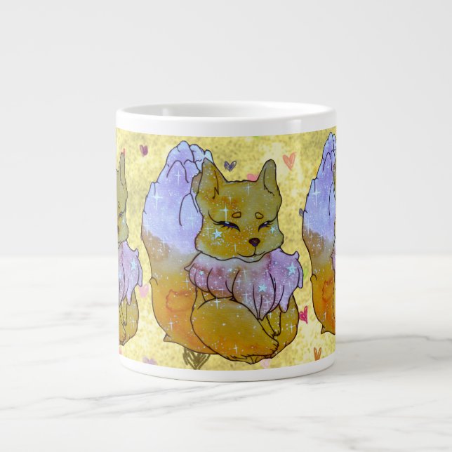Caneca De Café Grande Raposa chamada Dice (Frente)