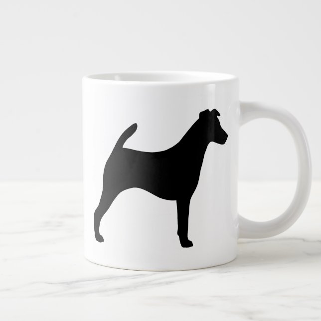 Caneca De Café Grande Raposa Suave Penteada Cão Penteado Silhuettes (Direita)