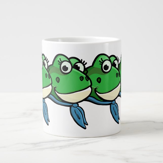 Caneca De Café Grande Rãs Sorridentes (Frente)
