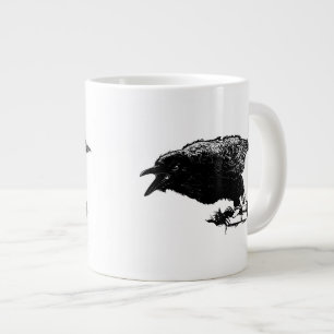 Caneca De Café Grande Raven furioso em preto escolha seu fundo