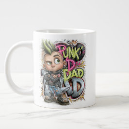 Caneca De Café Grande Rebelião do Pai Punk Verde