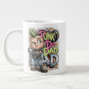 Caneca De Café Grande Rebelião do Pai Punk Verde