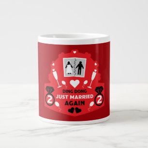Caneca De Café Grande Recem casados engraçado novamente