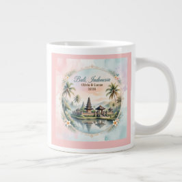 Caneca De Café Grande Recordo do nome do casal personalizado Vintage Pas