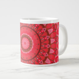 Caneca De Café Grande Red Base Mandala