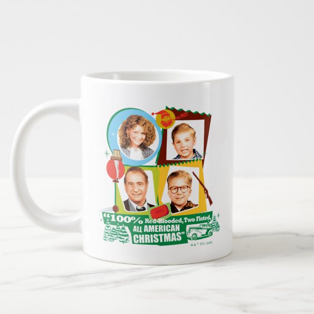 Caneca De Café Grande Red-Blooded, Two Fisted, All American Christmas (Esquerda)