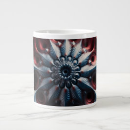 Caneca De Café Grande Red E Silver Juliabrot Fractal