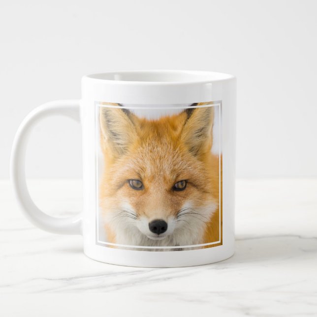 Caneca De Café Grande Red Fox Portrait (Esquerda)