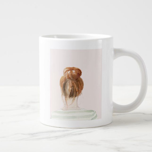Caneca De Café Grande Red Hair Top Knot (Direita)
