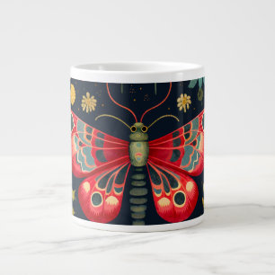 Caneca De Café Grande Red Moth No Jardim Noturno