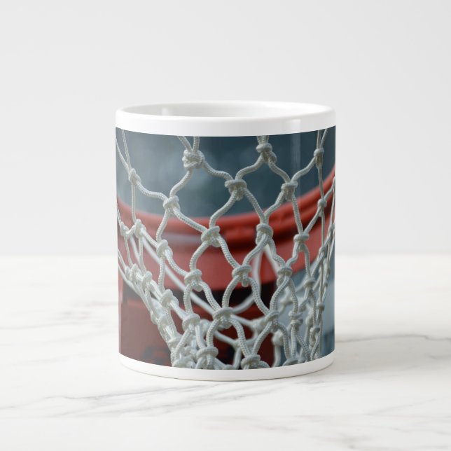 Caneca De Café Grande Rede de basquetebol (Frente)