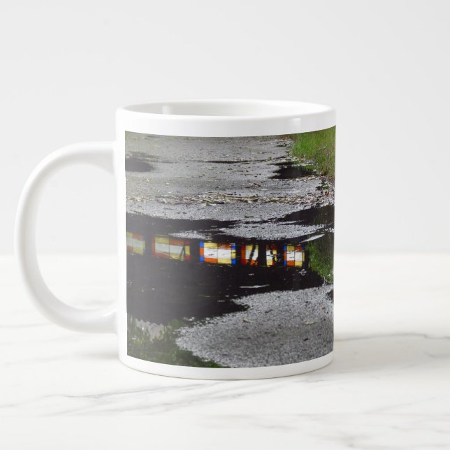 Caneca De Café Grande Reflexão da Janela Tabernacle - Vineyard de Martha (Esquerda)