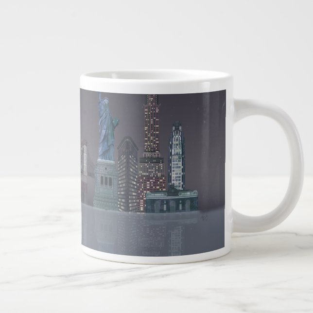 Caneca De Café Grande Reflexões Noturnas em Nova Iorque (Direita)