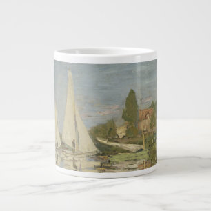 Caneca De Café Grande Regatas em Argenteuil, Pintura a Óleo, Claude Mone