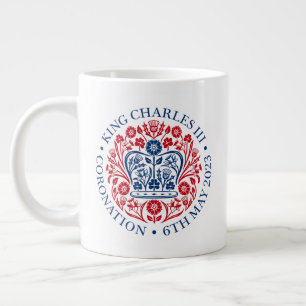 Caneca De Café Grande Rei Charles III Coronation Emblem, Royal Souvenir