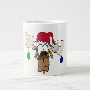 Caneca De Café Grande Reindet Com Papai noel Hat ~ Jumbo Mug