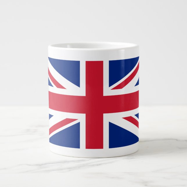 Caneca De Café Grande Reino Unido União Jack Flag das Colônias britânica (Frente)