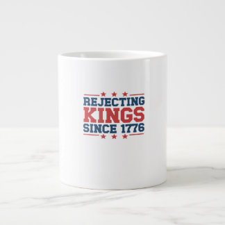 Caneca De Café Grande Rejeitando Reis Vintage Desde 1776 Estilo Clássico