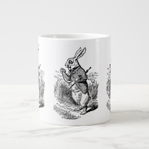 Caneca De Café Grande Relógio do Coelho Branco de Alice no País das Mara