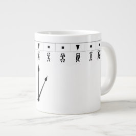 Caneca De Café Grande Relógio Numérico Etíope