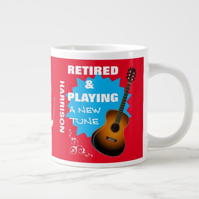 Caneca De Café Grande Repórteres Músicos Engraçados Dizendo Gráfico de V (Direita)