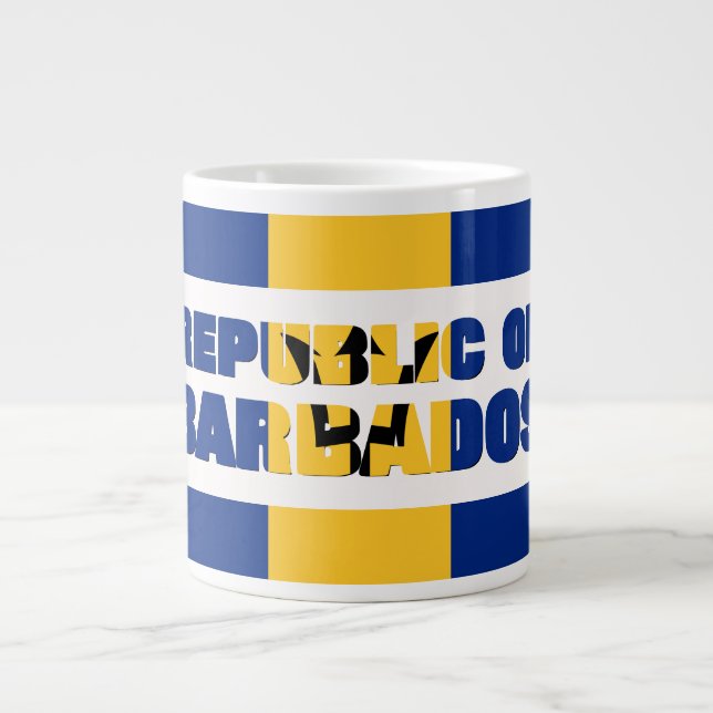 Caneca De Café Grande REPÚBLICA DO Monograma de BARBADOS (Frente)