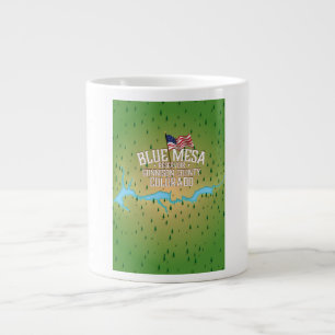 Caneca De Café Grande Reservatório Blue Mesa, Gunnison, Mapa do Condado 