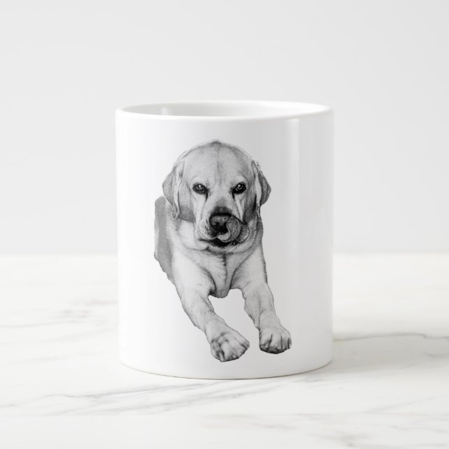 Caneca De Café Grande Resting Lab with holiday calm (Frente)
